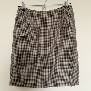 Versace checkered mini skirt with pocket and slit